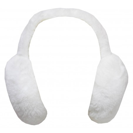 Детска пухкава ушанка в бяло