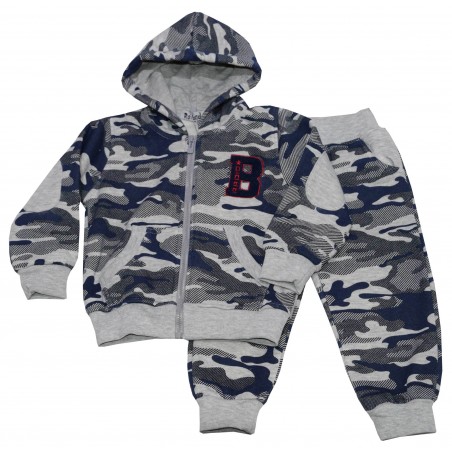 Бебешки ватиран комплект за момче в синьо