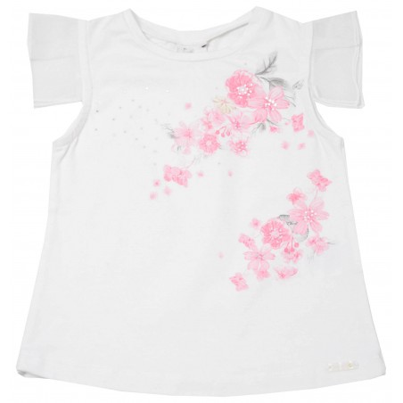 Детска тениска за момиче в бяло