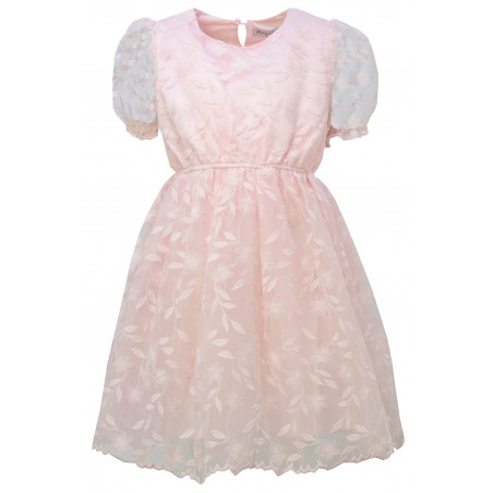Стилна официална детска рокля Flowers в розово