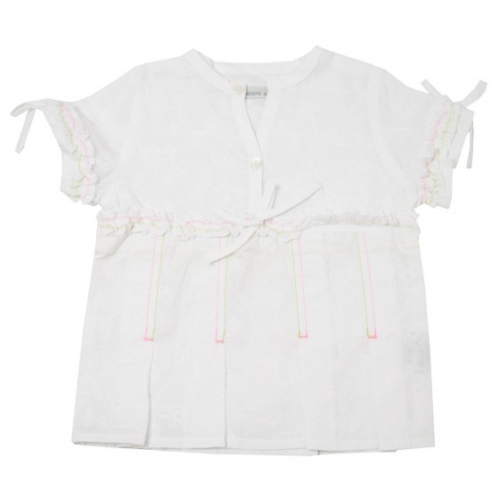 Бебешка риза за момиче в бяло