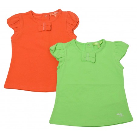 Бебешки тениски за момиче, 2 броя